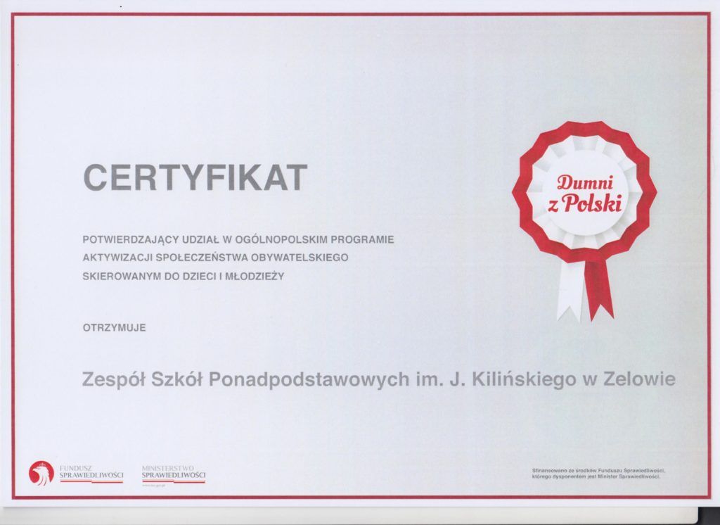 Certyfikat Dumni z Polski